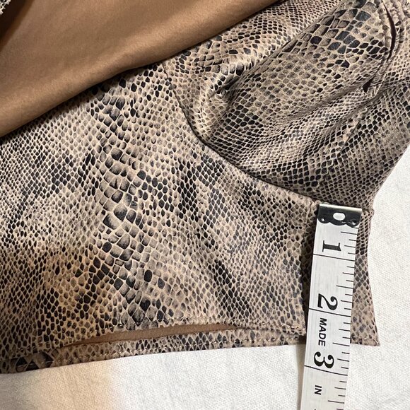 ZARA Basic Snakeskin Prints Skort Women L High Waist Wrap Mini Festival Wiast 29 - Picture 9 of 10